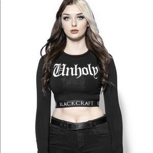 UNHOLY Blackcraftcult long sleeve crop top
